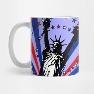 statue of liberty fourth of july pop art Mug